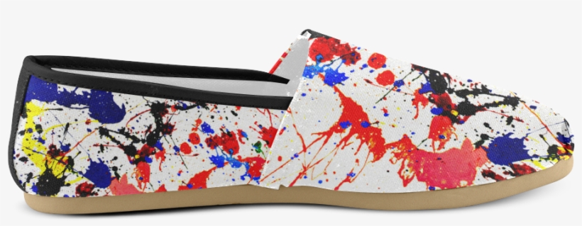 Blue & Red Paint Splatter Womenscasual Shoes At Artsadd - Blue, transparent png