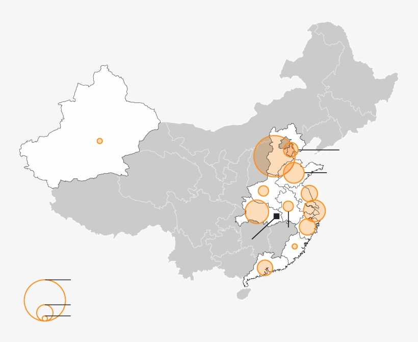 Xinjiang - Editable China Provinces Map, transparent png