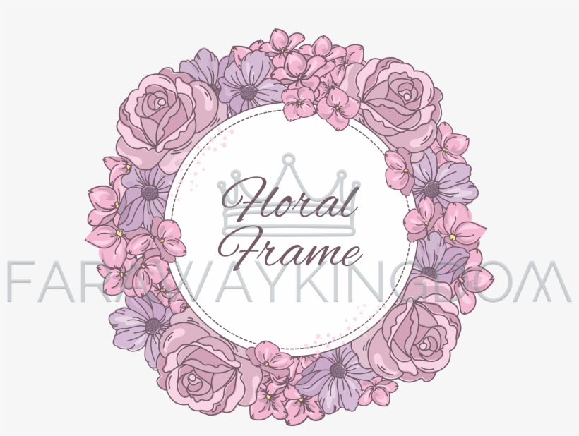 Floral Frame Wedding Cartoon Wreath Vector Illustration - Design, transparent png