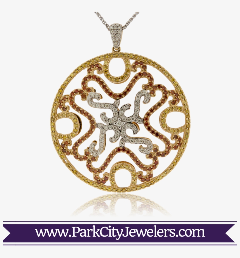 Colored Diamond Circle Medallion Pendant - Gold Ring Colour Stone, transparent png