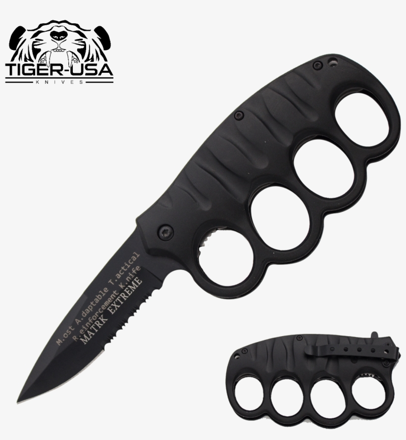 8 Inch Matryk Extreme Trigger Action Trench Knife - Foldable Brass Knuckle Knife, transparent png