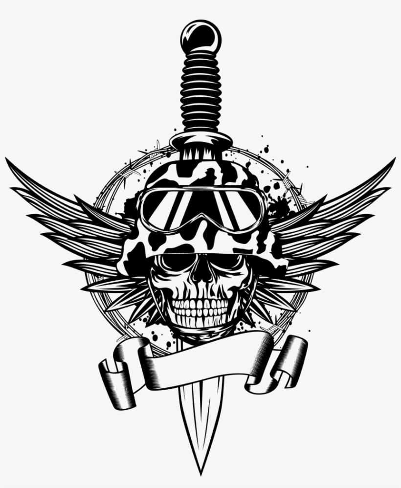 Skull Photography Printing Illustration Vector Sword - Skull With Beret, transparent png