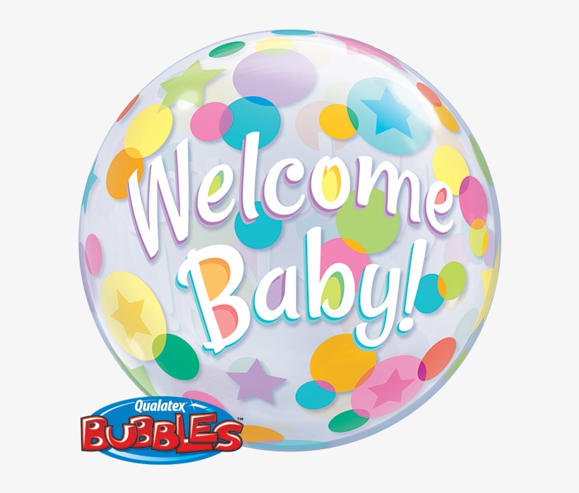 22" Single Bubble Packaged Welcome Baby Colorful Dots - Bubble, transparent png