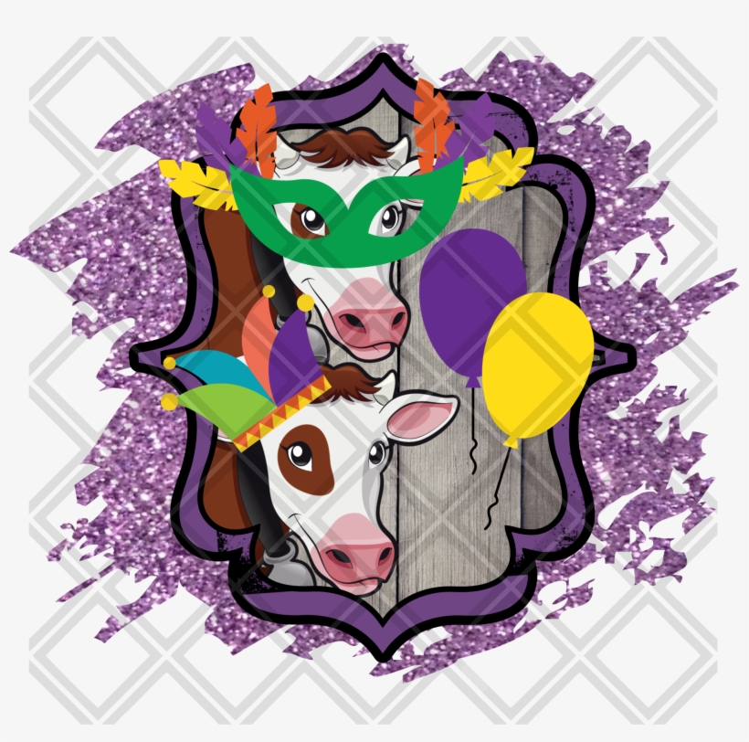 Cow Mardi Gras Png Digital Download Instand Download - Cartoon, transparent png