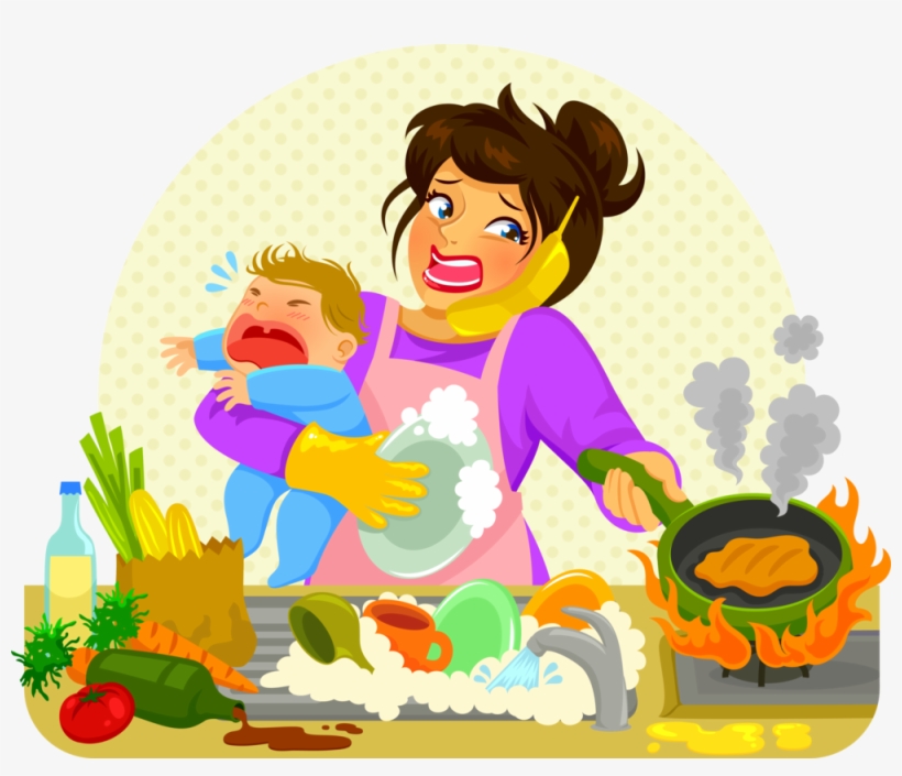 Baking Clipart Mum Clip - Busy Mom, transparent png