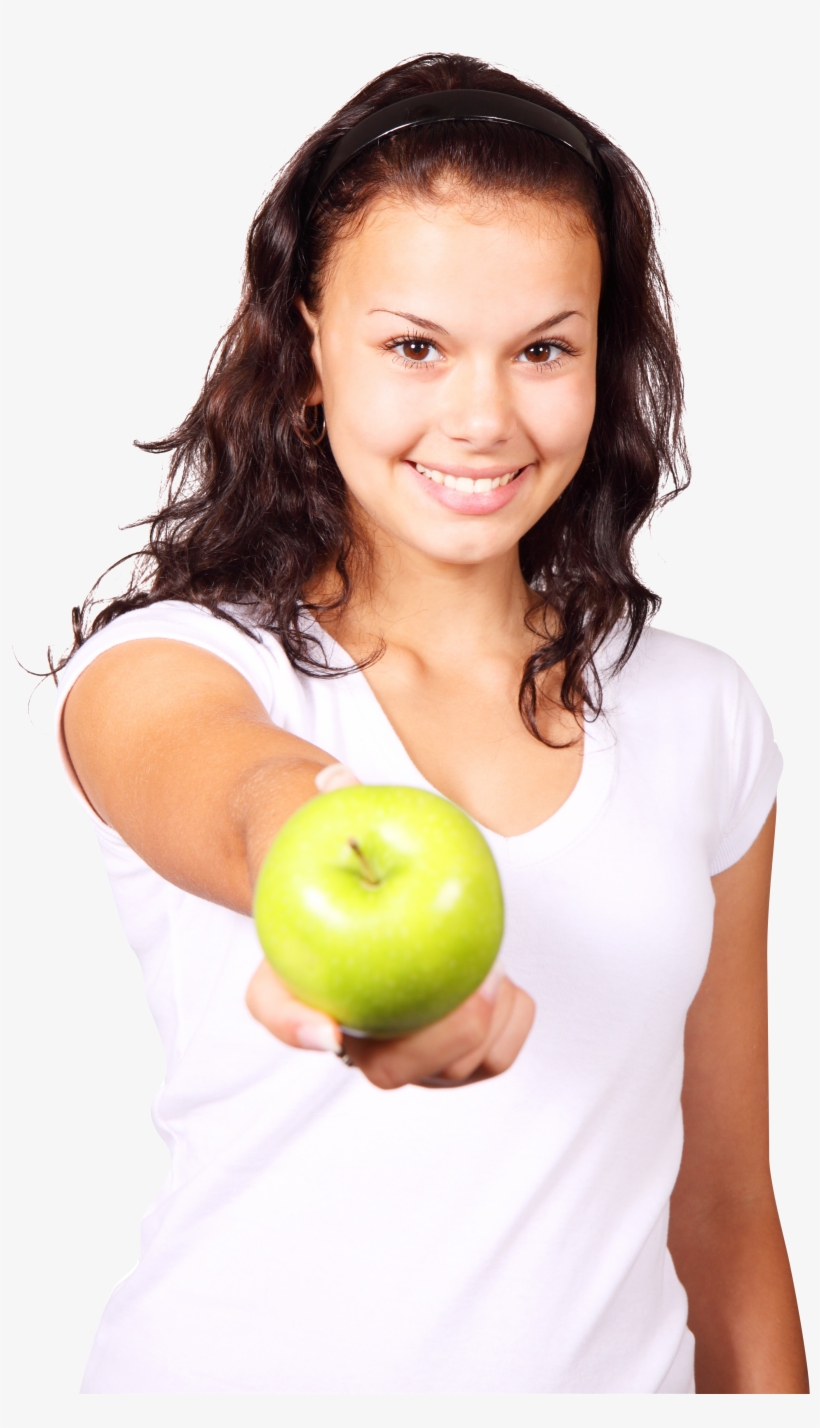 A Girl Hold Apple In Her Hand, transparent png