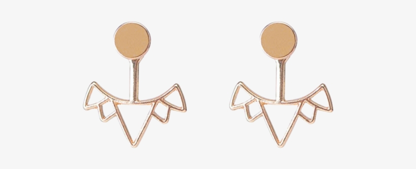 Round Triangle Alloy Ear Jackets - Earrings, transparent png