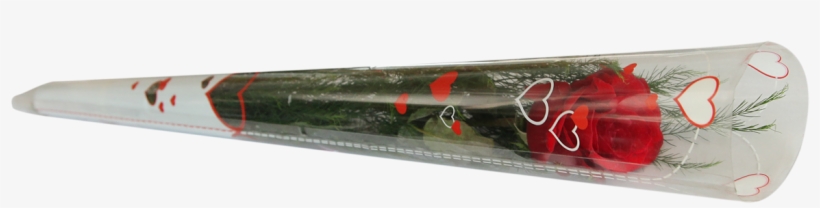 Single Rose Cone - Single Red Rose In Cellophane, transparent png