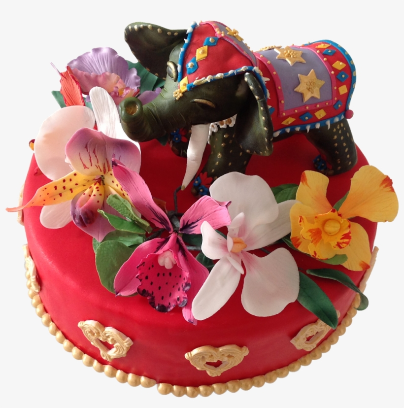 Indian Birthday Cake With Elephant - Birthday Cake, transparent png