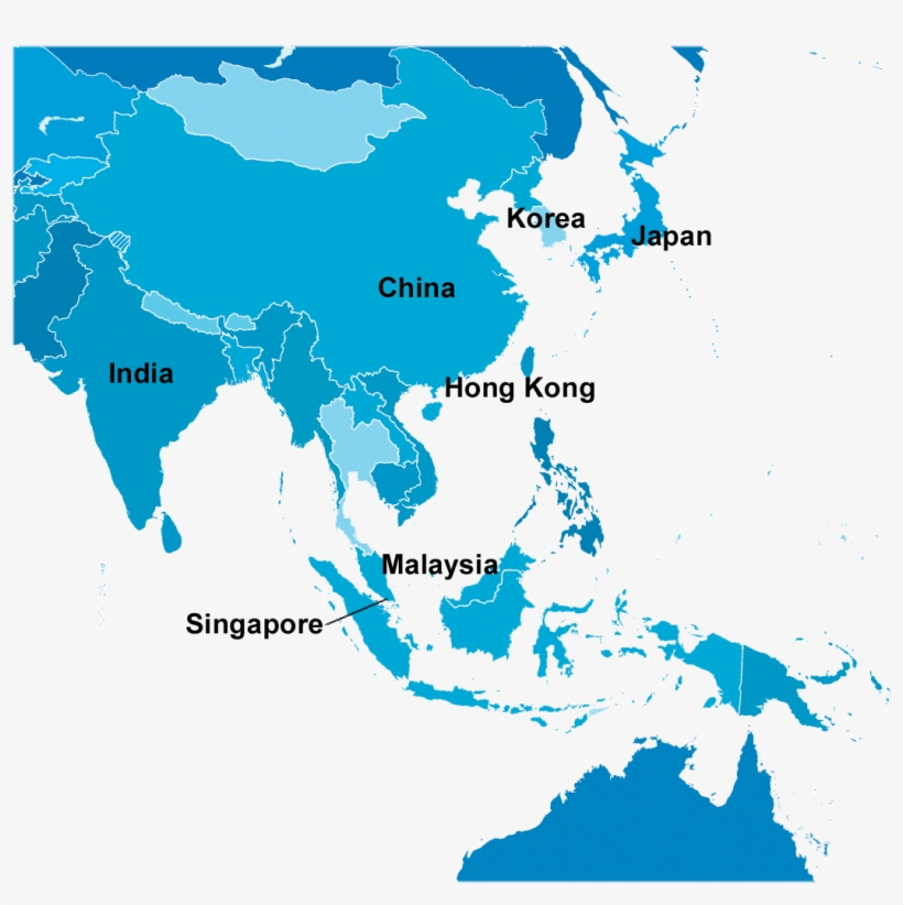 Southeast Asia Map Of Top 7 Markets - Southeast Asia And Australasia, transparent png