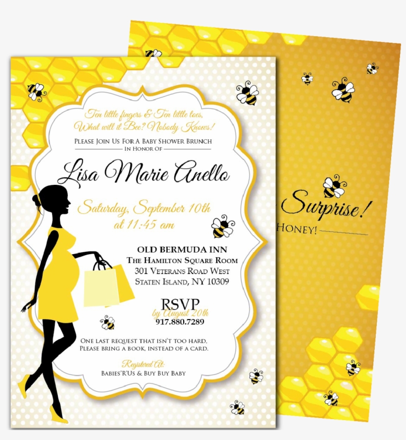 Mommy To Bee Baby Shower Invitations - Illustration, transparent png