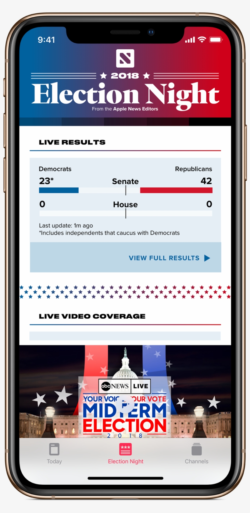 Iphonexs Gld Pf Electionnight Pr Screen - Election Real Time Results, transparent png