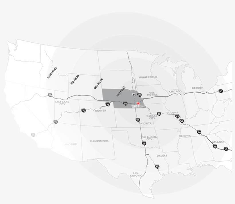 Gray-scale Map Of The Us With Nebraska Highlighted - Blank Civil War Map, transparent png