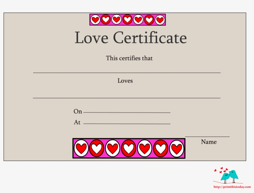 Love Certificate Printable - Hd Plain Love Background, transparent png