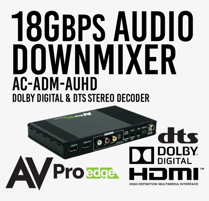18gbps Audio Down Mixer - Hdmi, transparent png