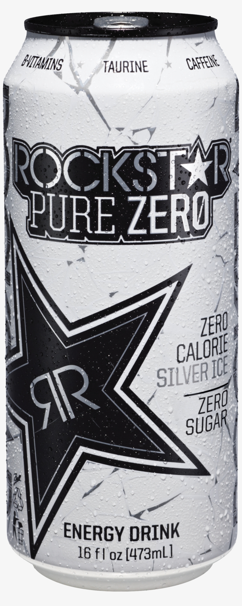 Rockstar Pure Zero Silver Ice - Bottle, transparent png