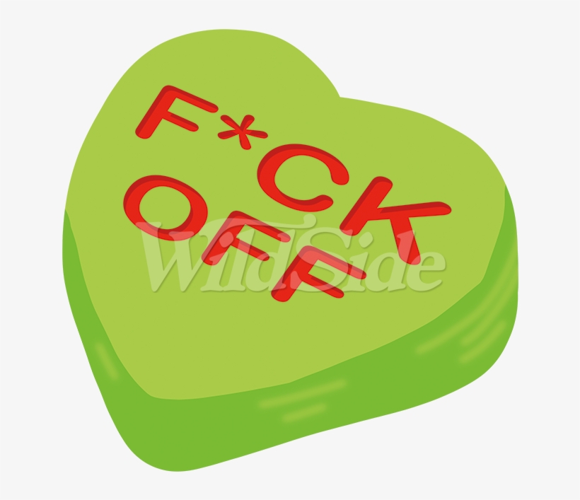 F*ck Off Green Heart Candy - Illustration, transparent png
