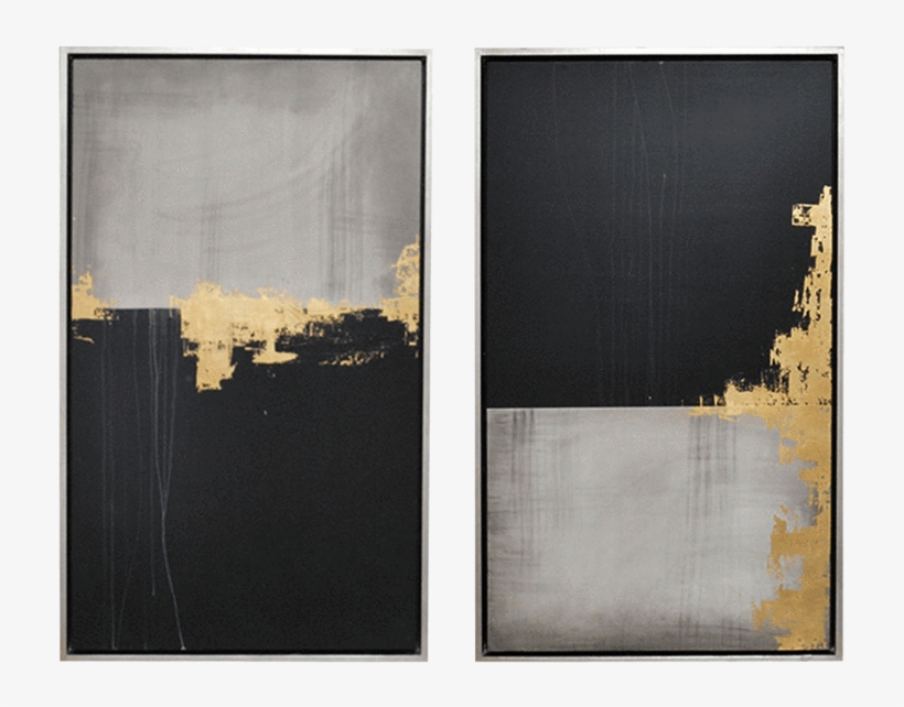 Fog Set De 2 Cuadros De Hoja De Oro - Modern Art, transparent png