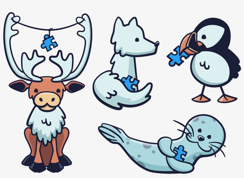 Iceland Stickers For Autism Awareness - Cartoon, transparent png