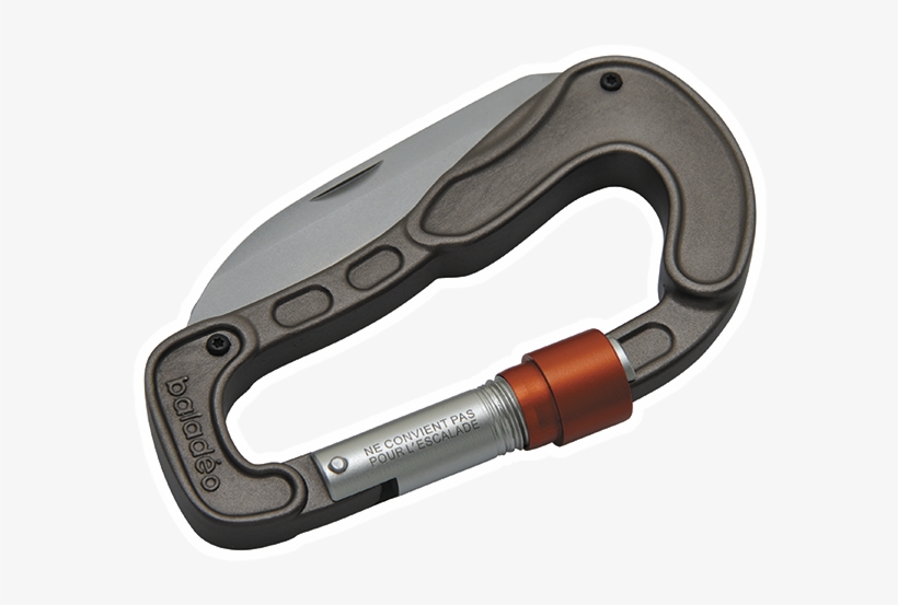 Baladéo Carabiner 'cliff', Warm Grey - Mousqueton Couteau, transparent png