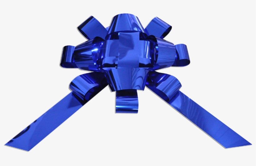 Metallic Blue Bow - Toy, transparent png