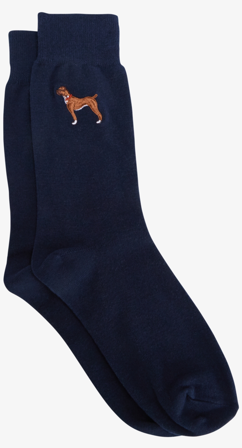 Navy Boxer Dog Sock - Sock, transparent png