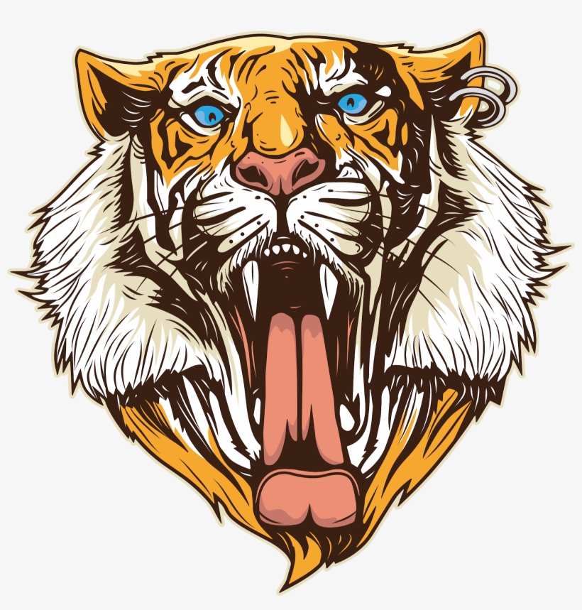 Tiger Png Logo - รูป วาด เสือ คำราม, transparent png