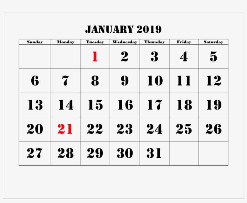 Free Png Download Calendar 2019 Png Png Images Background - Number, transparent png