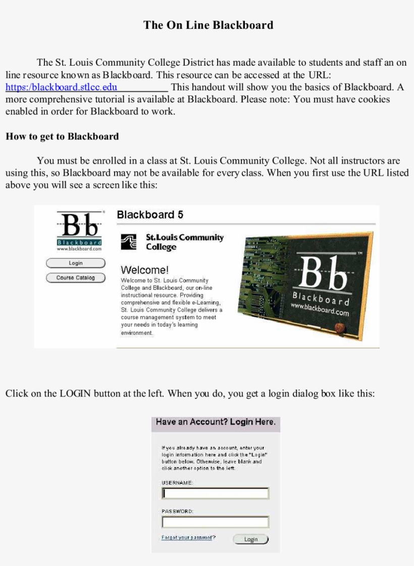 Get The Free Stlcc Edu Blackboard Login Form Online Blackboard