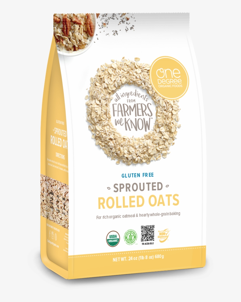 Organic Sprouted Rolled Oats - One Degree Sprouted Rolled Oats, transparent png
