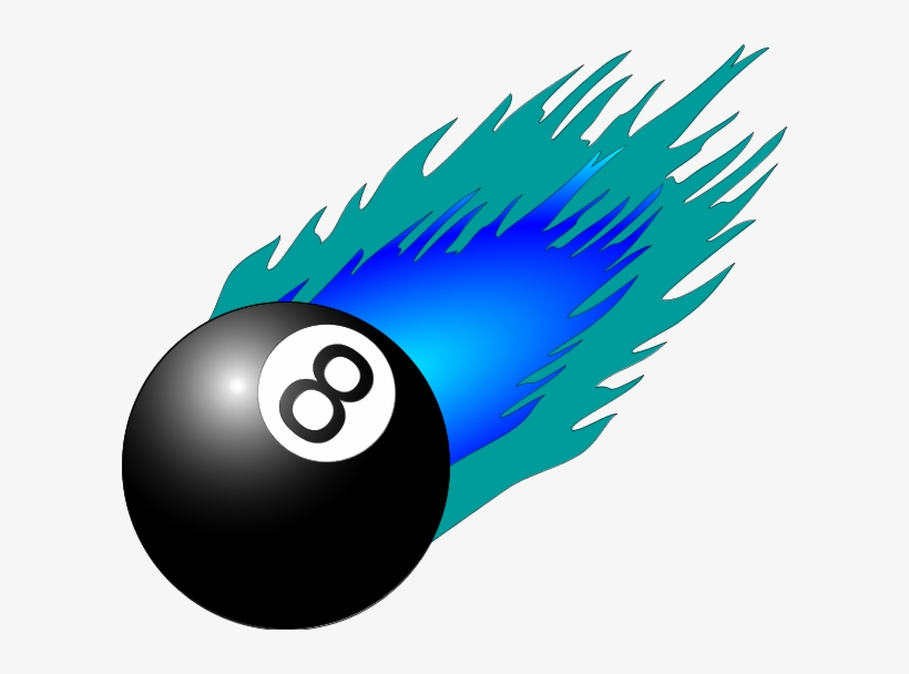 8 Ball Pool Clipart - 8 Ball With Flames, transparent png