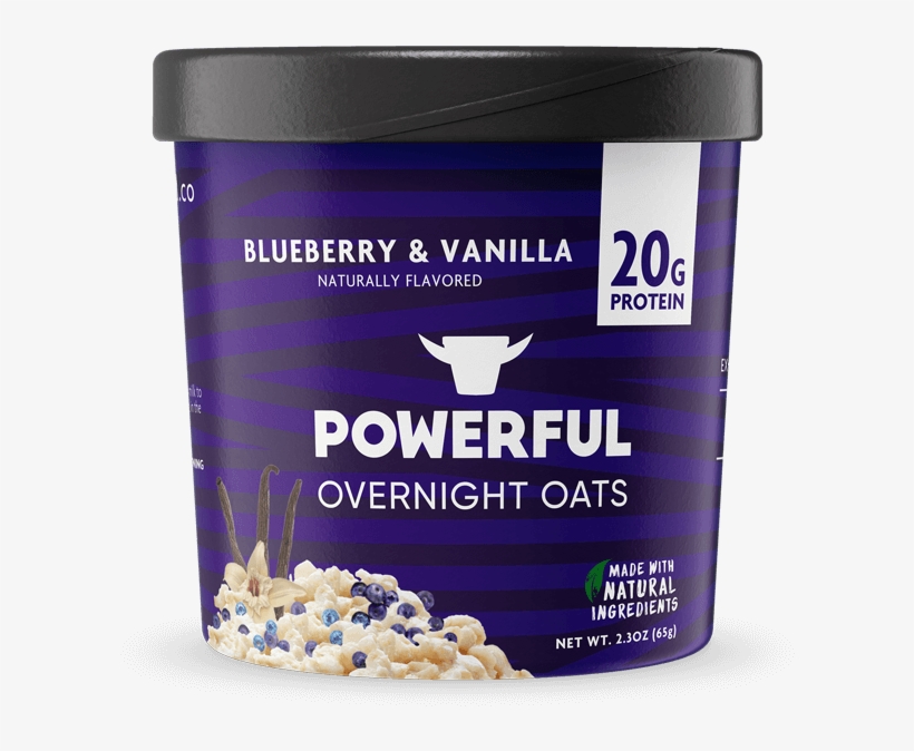 Blueberry & Vanilla Overnight Oats - Powerful Brand Overnight Oats Nutrition Facts, transparent png