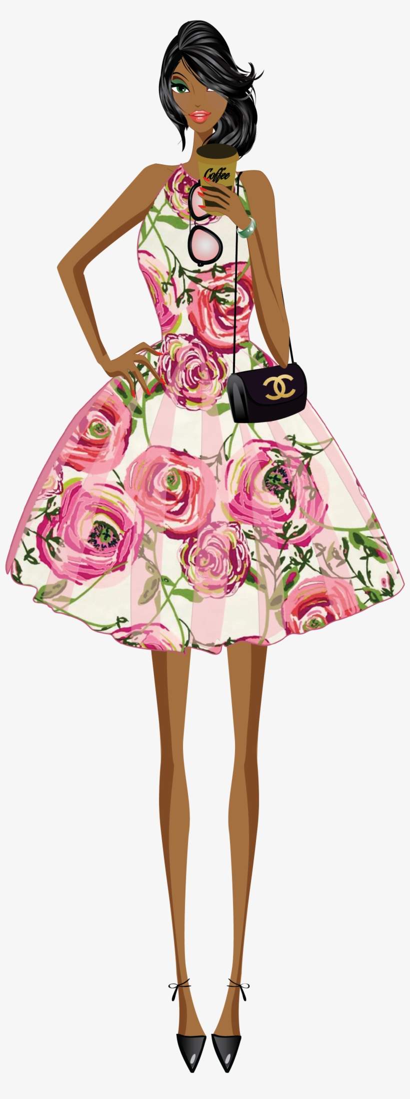 Fashion Girl Clip Art & Digital Paper, Shoes , Lipstick,graphic - Vector Girl Fashion Png, transparent png