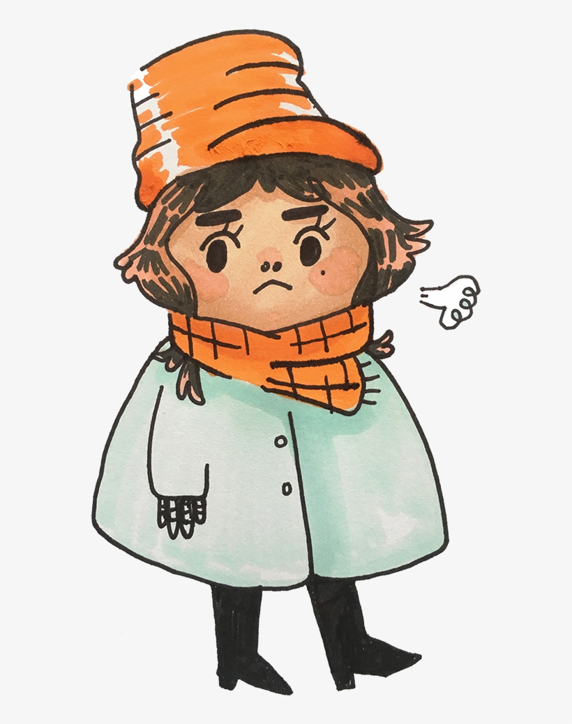 Self Portrait In Winter Coat - Illustration, transparent png