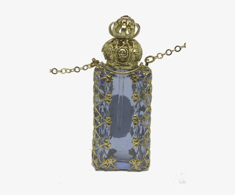 1/2 Oz Light Blue Filigree Necklace Perfume Bottle - Locket, transparent png