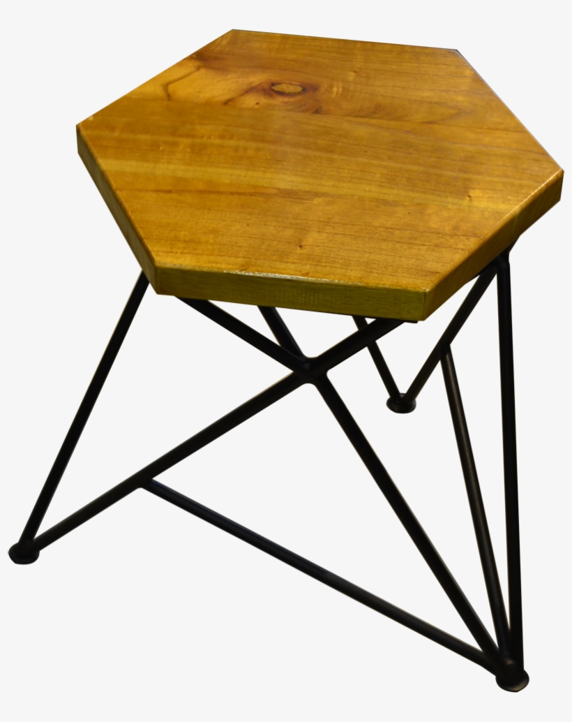 Stool Hexagon - Black - End Table, transparent png
