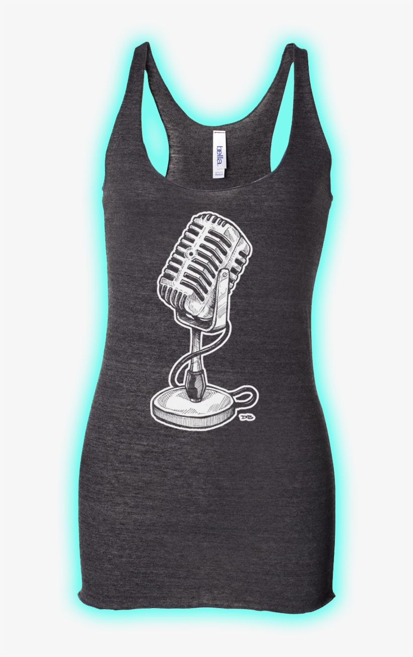 Vintage Microphone Ladies' Racerback Tank - Active Tank, transparent png
