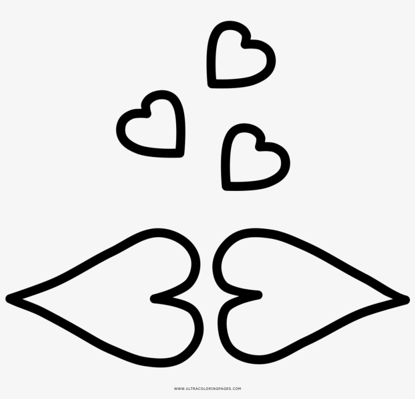 Besos Página Para Colorear - Line Art, transparent png