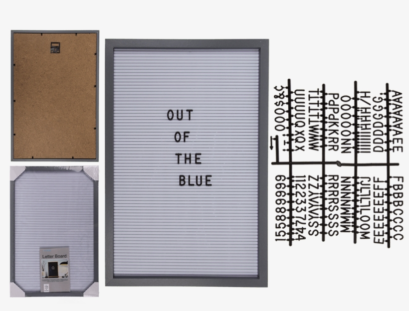 Wooden Frame With Textile Board For Letters & Numbers - Marco Fotos Y Letras, transparent png