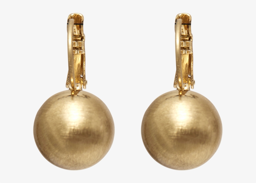 'tihomira' Scratched Gold Ball Earrings - Earrings, transparent png