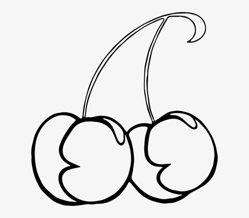Svgs For Both Of This Colored Cherry Vector And This - Line Art, transparent png