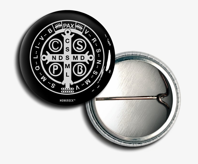 St Benedict Medal Holy Cross Button - Deus Ex Machina Logo Black, transparent png