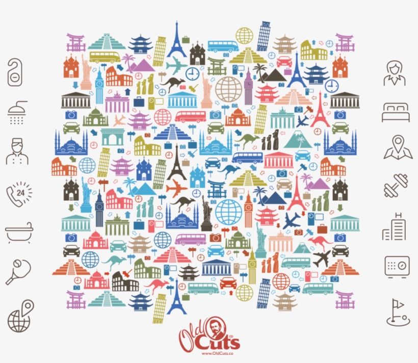 A3 Travel Icons - Travel Themed Wallpaper For Walls, transparent png