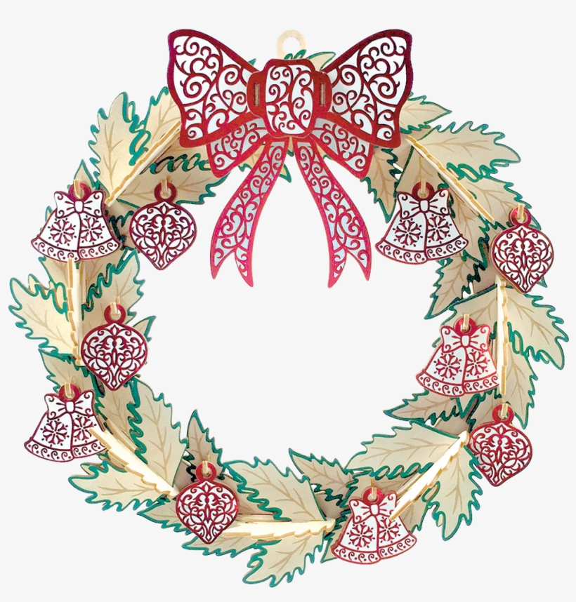 Top Selling 3d Wooden Seasonal Christmas Wreath For - Motif, transparent png