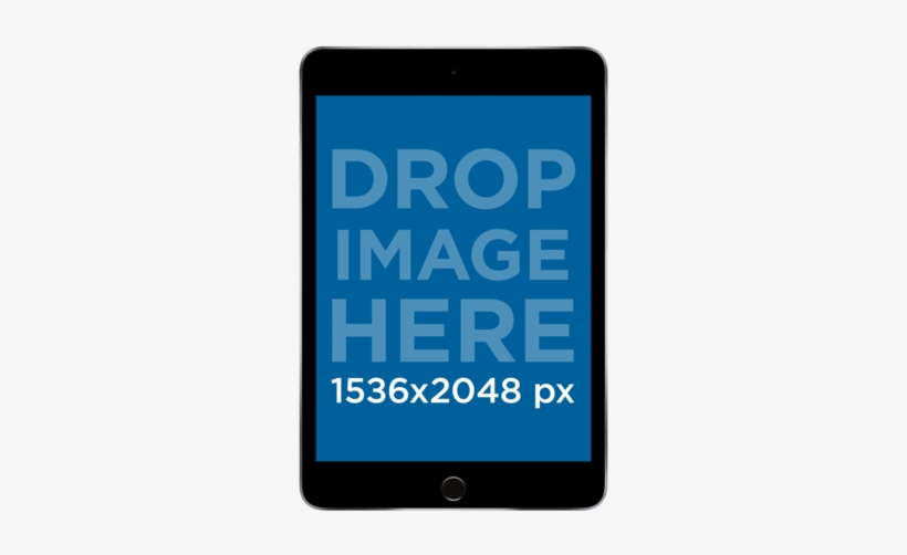 Black Ipad Mini In Frontal View Png Mockup - Mobile Device, transparent png