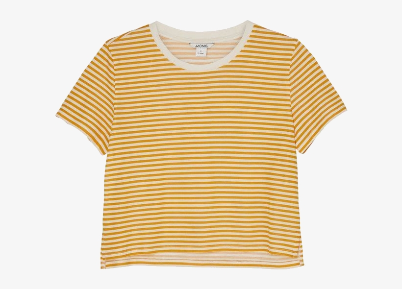 T Shirt Crop Top, Denim T Shirt, Yellow Shirts, Outfits - Striped Shirt Crop Top, transparent png