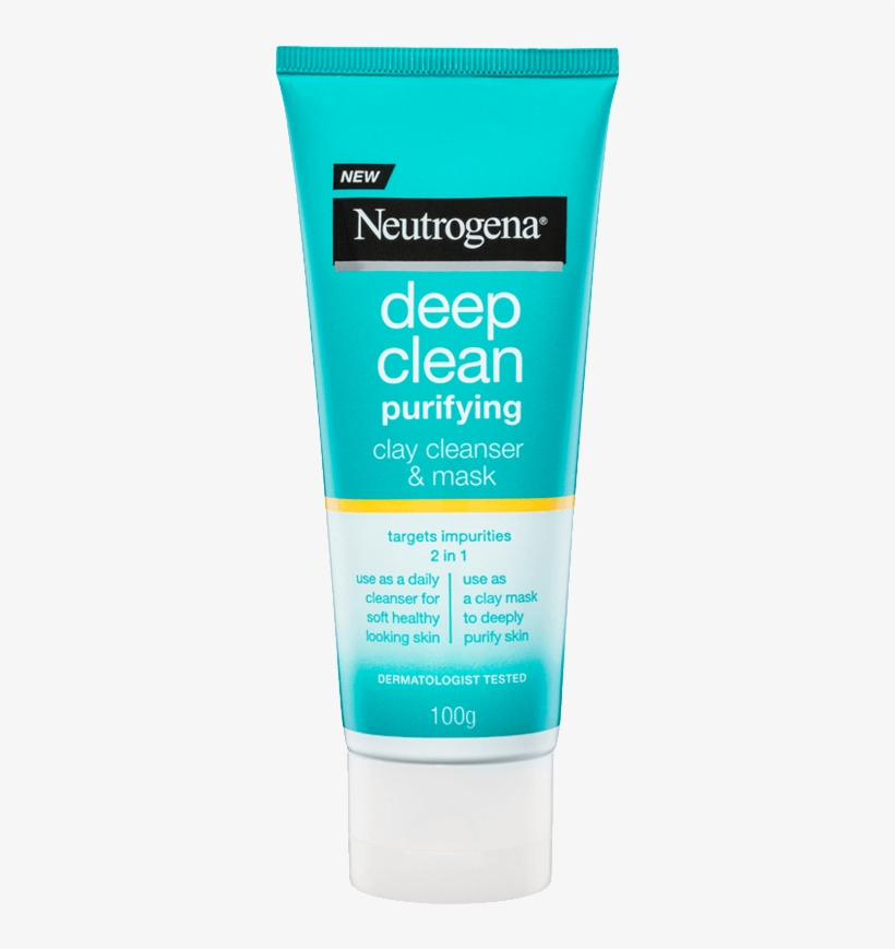 Deep Clean Clay Cleanser Mask New - Neutrogena Deep Clean Purifying Cooling Gel Scrub, transparent png