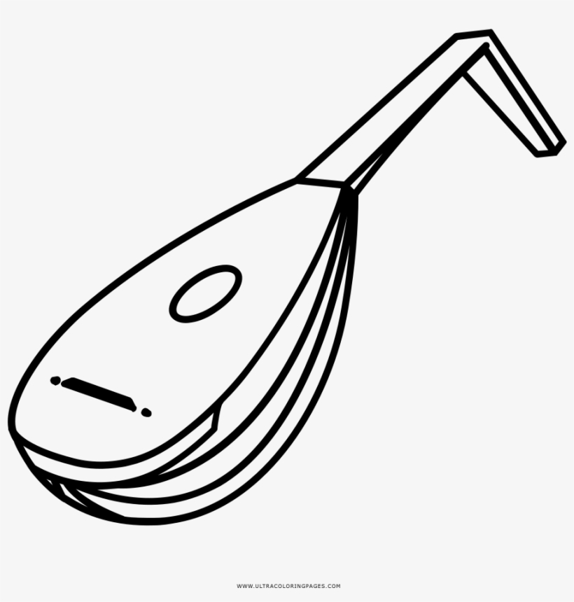Lute Coloring Page - Lute Black And White, transparent png