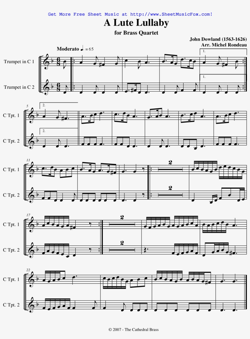 A Lute Lullaby Sheet Music - Sheet Music, transparent png