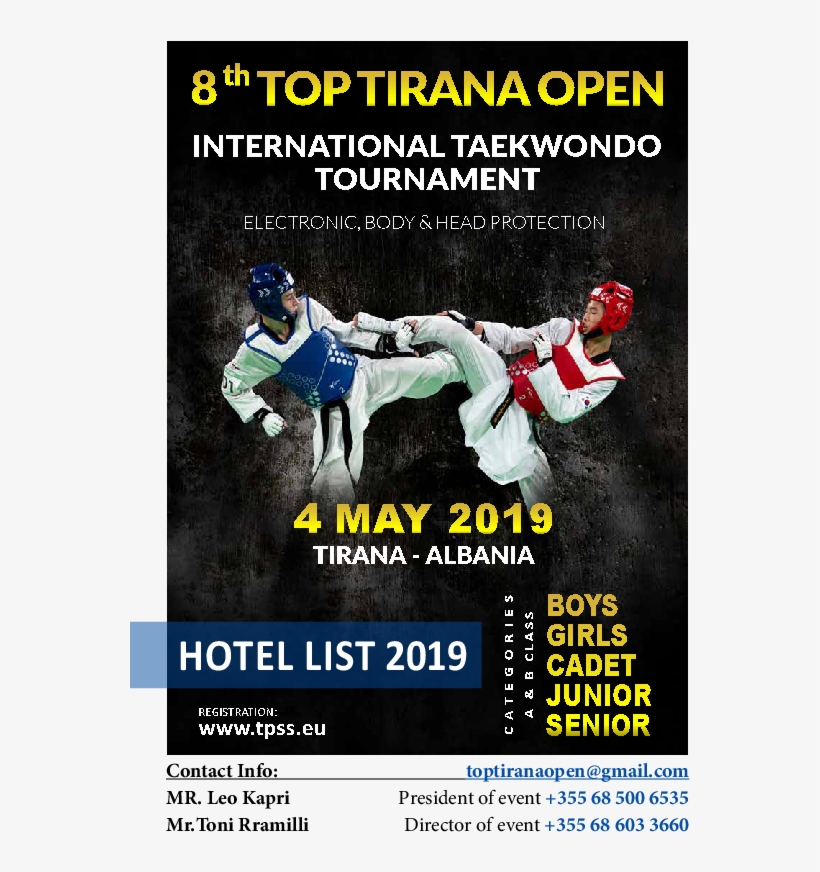 8th Top Tirana Open - Poster, transparent png